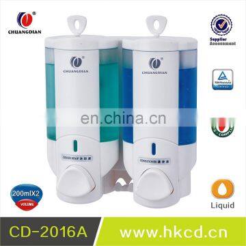 Double box plastic liquid soap dispenser/manual dispenser