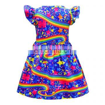 A0180# Girls Dress 2020 Summer Cotton Unicorn Print Clothes Kids Dress photo-3