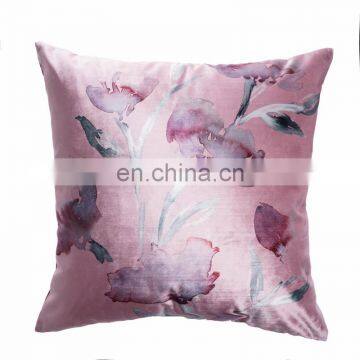 Premium Velvet Watercolour Floral Digital Print Cushion Cover for Home Deco photo-2