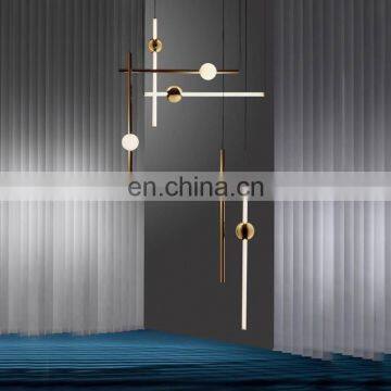 Modern Simple Nordic Decorative Light Cylinder Linear LED Chandelier Pendant Light photo-5