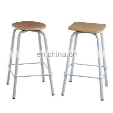 Round or Square Fixed Wooden Top School Lab Stools Chair