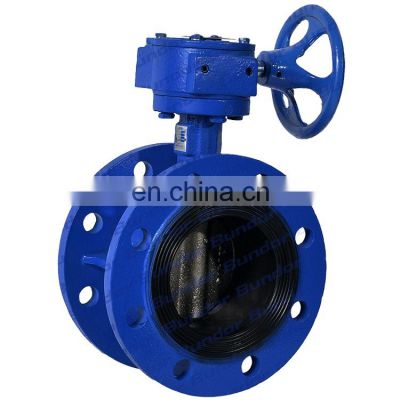 Bundor 4 Inch Worm Gear Double Eccentric Flange Butterfly Valve Supplier