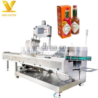 KV Automatic Sauce bottle/seasoning bottle/cosmetic bottle/medicine bottle Carton Box Packing packaging  machine