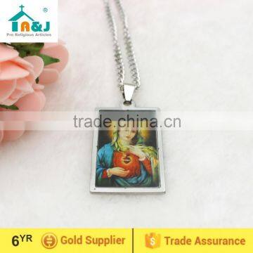 Virgin Mary Stainless Steel Pendant Necklace