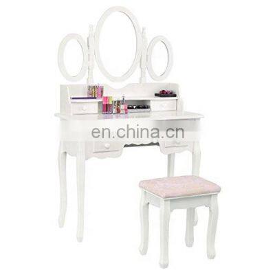 Factory Folding Mirror Vanity Set Makeup Table Dresser photo-2