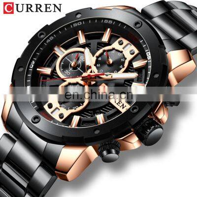 CURREN 8336 Men Chronograph Quartz Fashion Watches 3atm Waterproof Japan Movt Stainless Steel Big Dial Wrist Watch