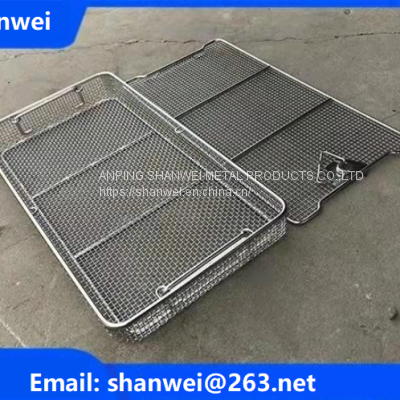 Sterilization Micro Mesh Tray Basket Surgical Autoclave Holding Instruments Lid