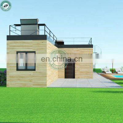 72sqm 2 Bedroom Container Resort House With Bathroom 40ft Container Holiday Home Villa With Roof Deck in US photo-2