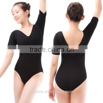 Classic Adult Ballet Leotard Graceful V front and back Girls Short Sleeve Dance Leotard and Gymnastics Leotard