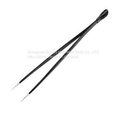 Black nail tools nail tweezers precision tweezers nail sticker tweezers press head clip eyelash tweezers diamond tweezers