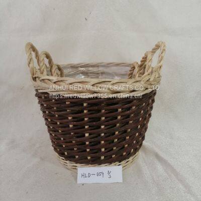 Outdoor Willow Picnic Basket Storage Gift Basket/Garden Flower Basket