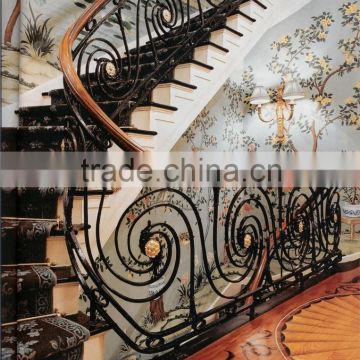 Modern Ornamental Elegant Wrought Iron Stair Handrail