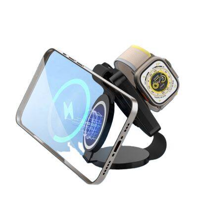 3-in-1 Wireless Charger 15W Efficient Fast and Safe Charging Portable Power Bank Station Mobile Phone Headset Watch Charging