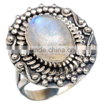 RAINBOW MOON STONE 925 STERLING SILVER RING ,925 STERLING SILVER JEWELRY WHOLE SALE,JEWELRY EXPORTER