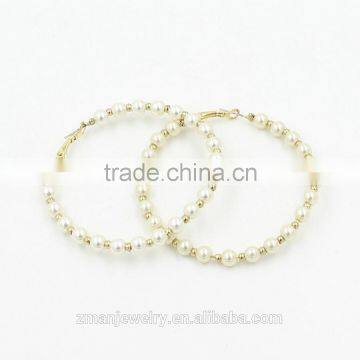 2015 New Gold Plated Circle Earring,Drop Earring Fashion Pearl Earring photo-2