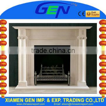 home decoration white marble fireplace carving