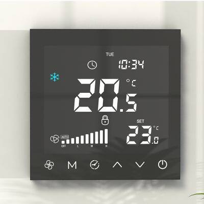 2 Pipe 4 Pipe Fan Coil Unit Heating Cooling and Ventilation 24V AC Smart Indoor Thermostat photo-2