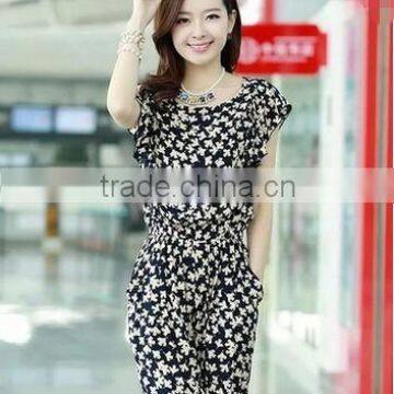 Show Thin Printed Chiffon Jumpsuits Summer Clothes Pants Female Leisure Trousers photo-5