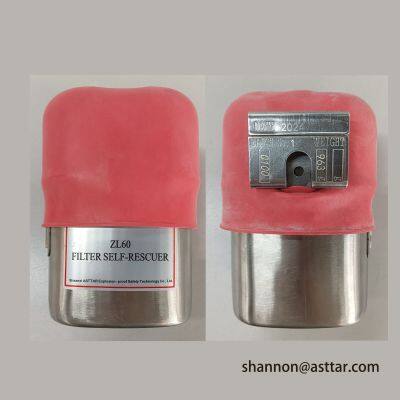 ZL60 60 minutes carbon monoxide mining filter self rescuer