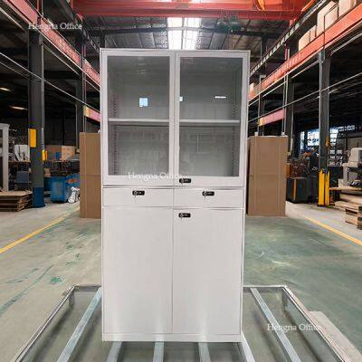 Factory Direct Wholesale Modern Metal Cabinet – Customizable Glass Door Steel Filing Cupboard for Commercial Office photo-5