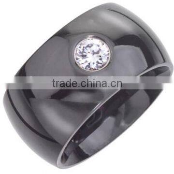 Black or White Ceramic Colored Cubic Zirconia Fashion Band