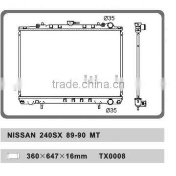 aluminum auto radiator for NISSAN 240SX 89-90 MT