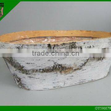 Hand Made Planter Natural Birch Bark Cheap Wooden Flower Pot
