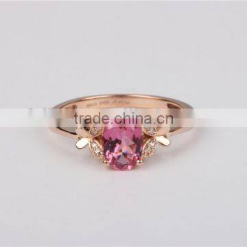 Wholesale Gold Filled Jewelry Rose Gold Alphabet Tourmaline Ring 2016 photo-3