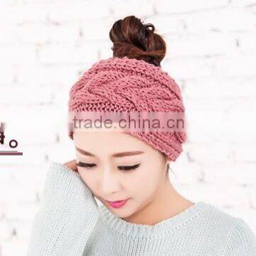 Fashion Ladies Vogue Magnetic Solid Color Stretchable Knitted Headband photo-2