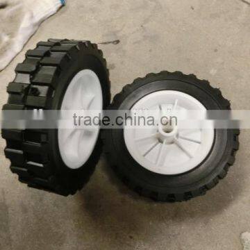 6x1.5 plastic hub rubber wheel for lawn mower cart