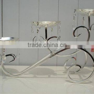 AN363 ANPHY European Style Fashion Real Silver Plating Wedding Household Bar Decoration Three Heads Candlestick Holder Display