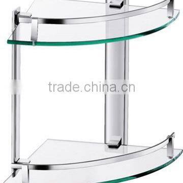 Aluminium double Glass shelf/corner shelf, bathroom shelf