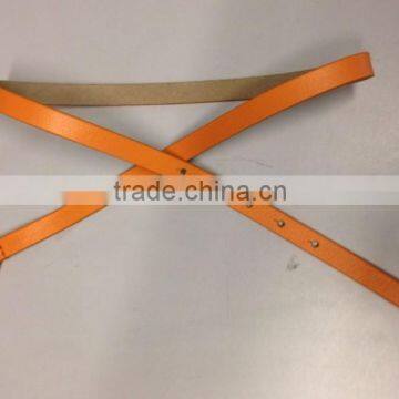 Red Color Top Grain Layer Dome Shape Leather Belt for Uniform --- E1412045 photo-3