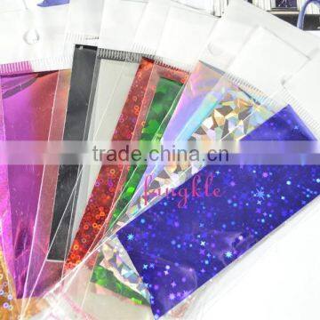 Good quality nail art decoration paper bag package mixed color nail foil sticker