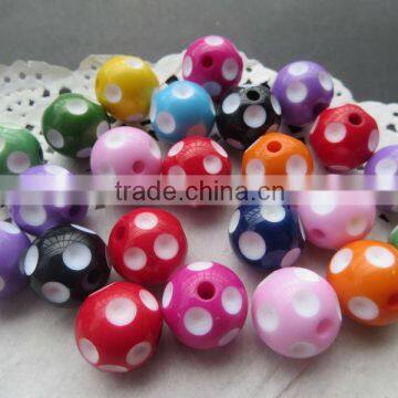 Newest Halloween Mixed Colorful color polka dot acrylic resin chunky beads for jewerly making !