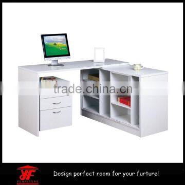 2016 fashion computer table Revolving white latest designs wooden office furniture table