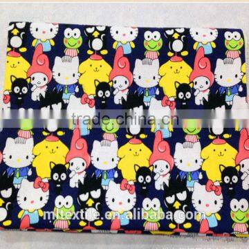 polyester cotton canvas fabric/hello ketty cartoon printing fabric