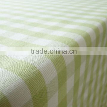 T/C yarn dyed check fabric Plain green grid cloth plain table cloth