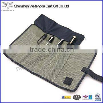 Wholesale cheap pu leather promotion pen holder scroll