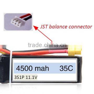 Rechargeable RC Li-polymer Battery Pack 11.1V 4500mAh 3S Continuous High Rate 35C Quadcopter Drone photo-2