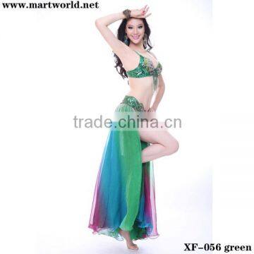 green beaded and sequined Egyptian Dance outfit(XF-056 green)