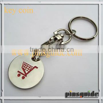 Profession Custom Made Red Shopping Cart Coin Keychain