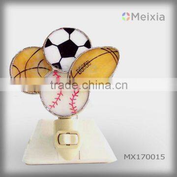 MX170015 hot sale wholesale tiffany style football stained glass night light