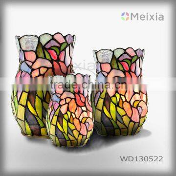 MX130522 tiffany art flower holder glass vase wedding decoration