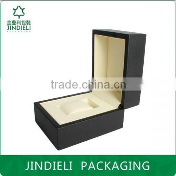 Hot sale wooden watch box packaging with leather cover