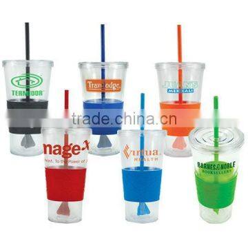 20oz Acrylic Double Walled Acrylic Tumbler With Straw