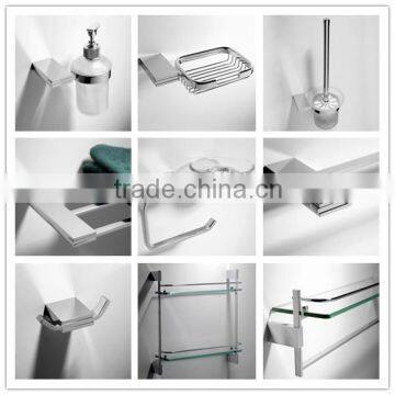 Chinese OEM supplier Home and hotel wall mounted brass chromed price bathroom set bathroom accessory