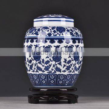 Blue and white coffee sugar tea jars made in Jingdezhen