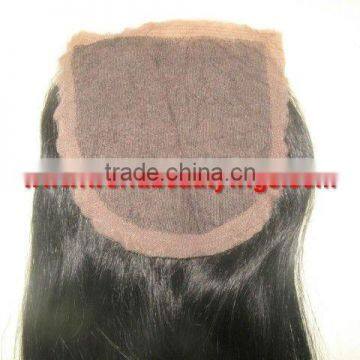 Chinese hair lace closure, silk top color,free style