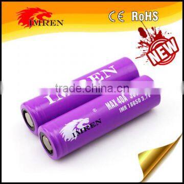 High Drain IMREN 18650 3000mah 40a Battery 3.7v Rechargeable Battery for E-bike